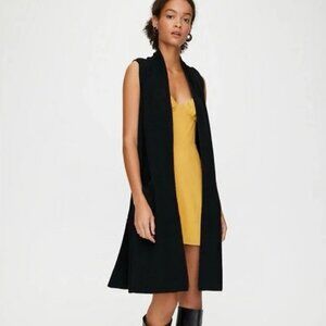 Wilfred Olivie long knit sweater vest/cardigan black women's size XS